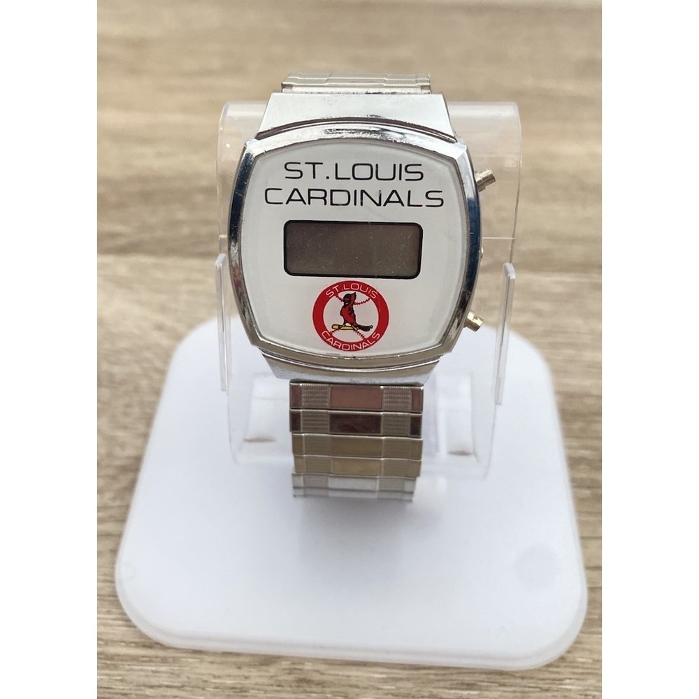 Vintage‎ St. Louis Cardinals Digital Quartz Watch Hong Kong Silver Band